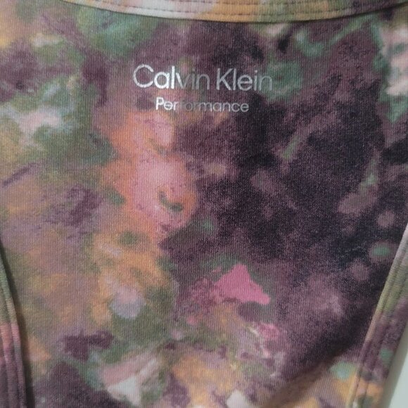 Calvin Klein Printed Racerback Cropped Tank Top Size Large - Picture 5 of 9